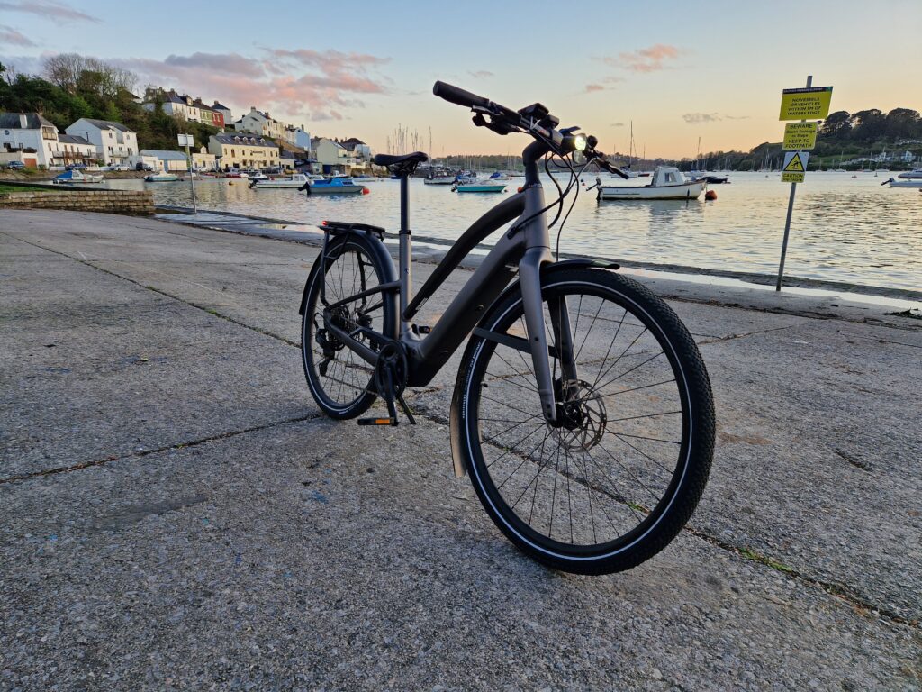 a specialized electric bike on a quayside - e-bike delivery service