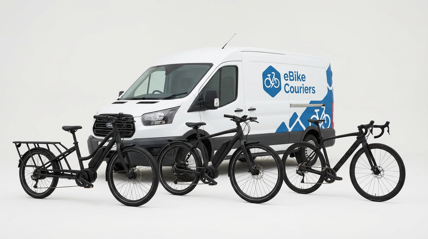 Ebike Couriers van with bicycles and e-bikes